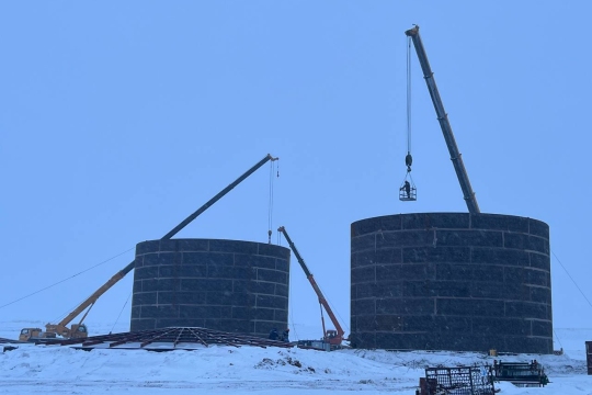 На объекте заказчика в Оренбургской области ведутся строительно-монтажные работы РВС-3000м3